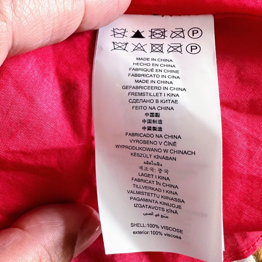 MICHAEL KORS Red White A-Line Square Neck Zebra Midi Dress Size 1X NEW - Picture 5 of 5